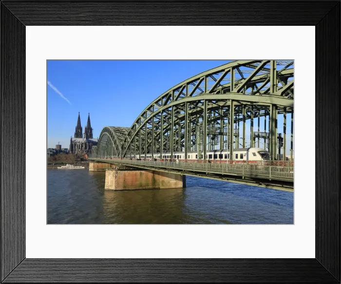 Framed Print : Hohenzollern Bridge with Cologne Cathedral, Cologne, North Rhine-Westphalia, Germany