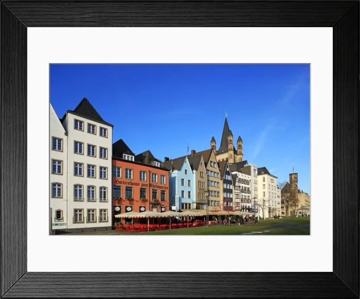 Framed Print : Fischmarkt Square with Church of Gross St. Martin, Cologne, North Rhine-Westphalia Framed Print : Fischmarkt Square with Church of Gross St. Martin, Cologne, North Rhine-Westphalia