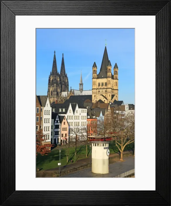 Framed Print : Bank of River Rhine with Gross St. Martins Church and Cathedral, Cologne, North Rhine-Westphalia Framed Print : Bank of River Rhine with Gross St. Martins Church and Cathedral, Cologne, North Rhine-Westphalia