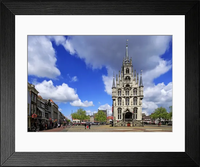 Framed Print : City Hall on the Market Square of Gouda, South Holland, Netherlands, Europe