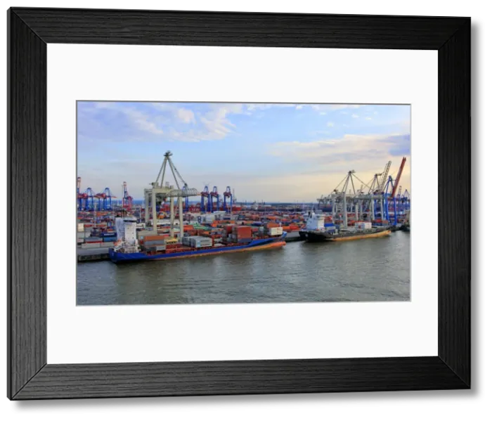 Framed Print : Container Terminal Burchardkai, Harbour of Hamburg, Germany, Europe Framed Print : Container Terminal Burchardkai, Harbour of Hamburg, Germany, Europe