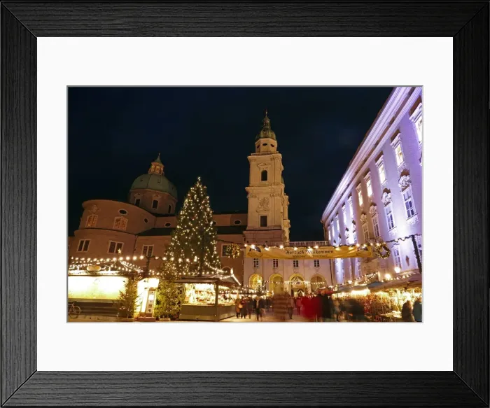 Framed Print : Salzburg Cathedral and Chrismas Market at Residenzplatz Square, Salzburg, Austria, Europe Framed Print : Salzburg Cathedral and Chrismas Market at Residenzplatz Square, Salzburg, Austria, Europe