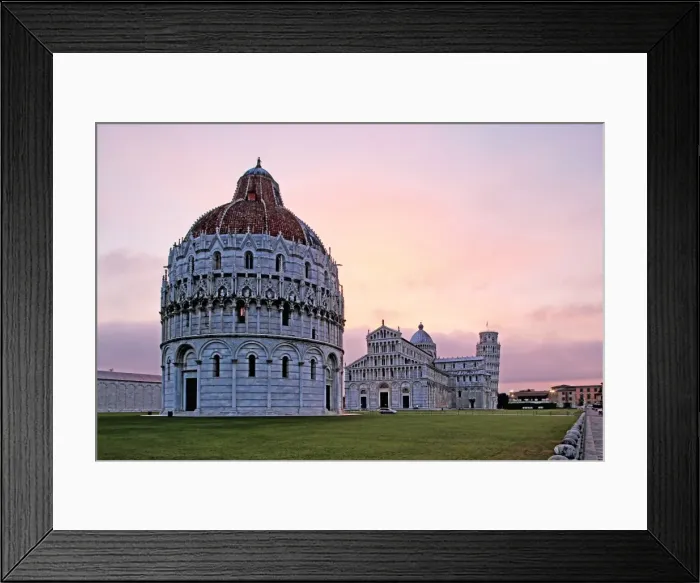 Framed Print : Campo dei Miracoli with Baptistry, Santa Maria Assunta Cathedral and Leaning Tower Framed Print : Campo dei Miracoli with Baptistry, Santa Maria Assunta Cathedral and Leaning Tower