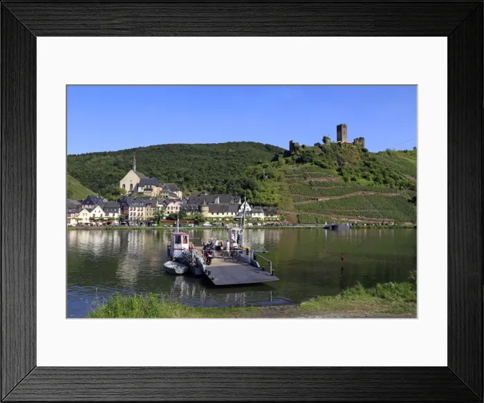 Framed Print : Town of Beilstein with Metternich Castle Ruins on Moselle River, Rhineland-Palatinate Framed Print : Town of Beilstein with Metternich Castle Ruins on Moselle River, Rhineland-Palatinate