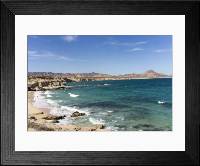 Framed Print : Beach and sea, Cabo Pulmo, UNESCO World Heritage Site, Baja California, Mexico, North Framed Print : Beach and sea, Cabo Pulmo, UNESCO World Heritage Site, Baja California, Mexico, North