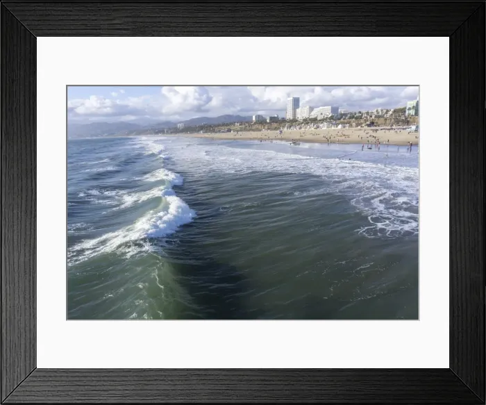 Framed Print : Sea and beach, Santa Monica, California, United States of America, North America Framed Print : Sea and beach, Santa Monica, California, United States of America, North America