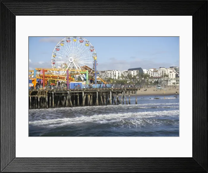 Framed Print : Sea, pier and ferris wheel, Santa Monica, California, United States of America, North Framed Print : Sea, pier and ferris wheel, Santa Monica, California, United States of America, North