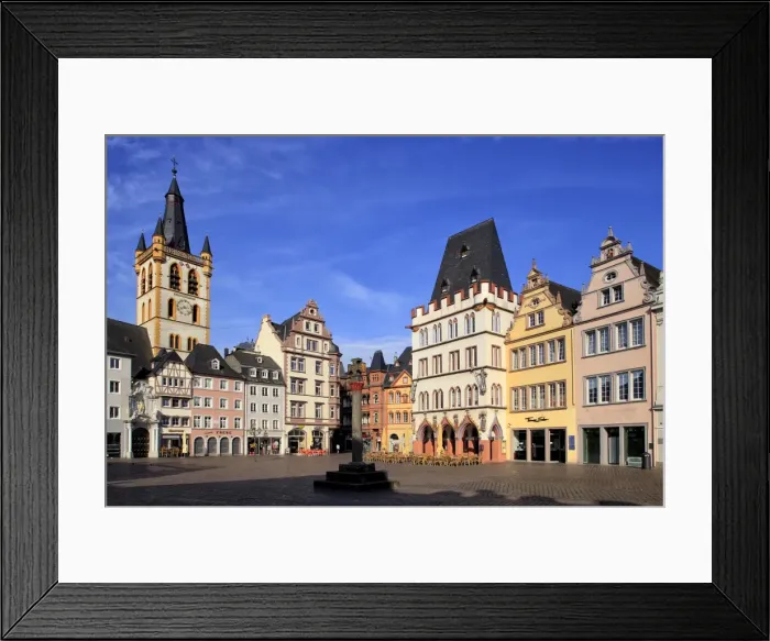 Framed Print : Hauptmarkt, Main Market Square, with St. Gangolf Church and Steipe Building, Trier Framed Print : Hauptmarkt, Main Market Square, with St. Gangolf Church and Steipe Building, Trier