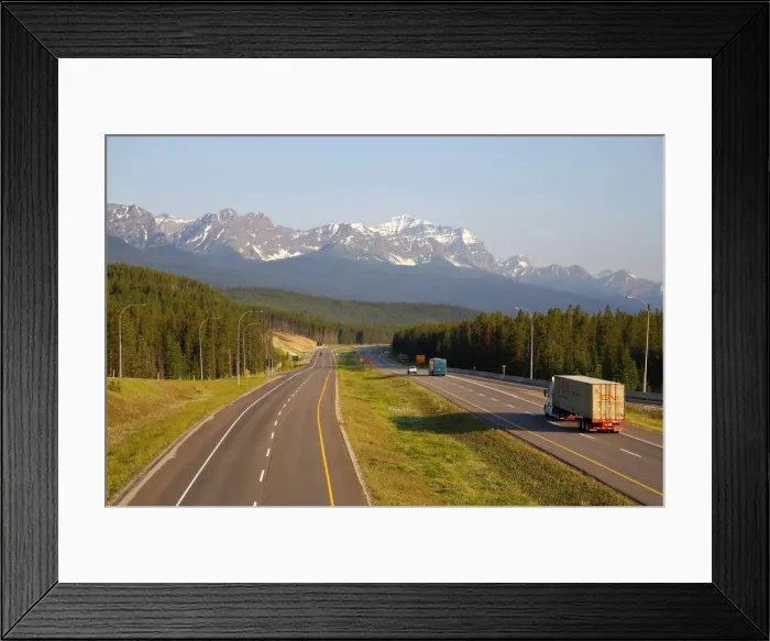 Framed Print : Transcanada Highway near Lake Louise, Banff National Park, Rocky Mountains, Alberta