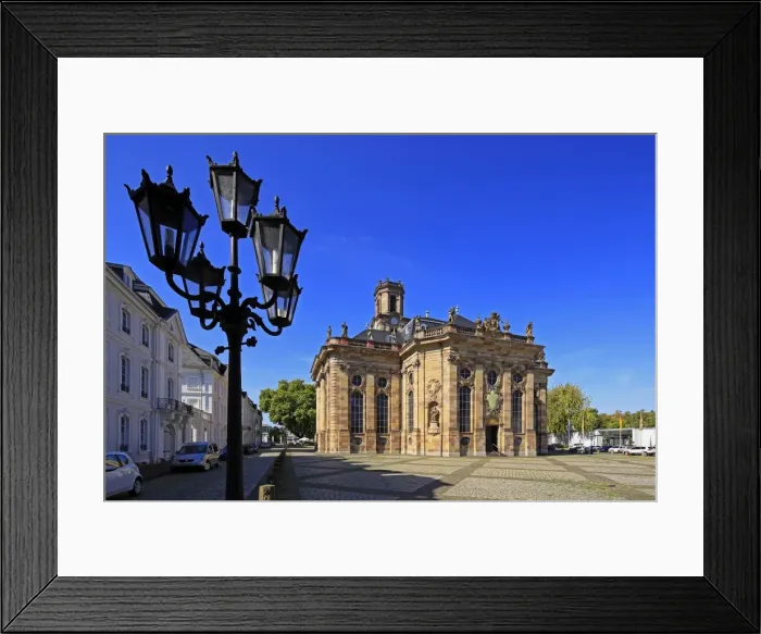 Framed Print : Ludwigsplatz Square and Church of St. Ludwig in Saarbrucken, Saarland, Germany, Europe Framed Print : Ludwigsplatz Square and Church of St. Ludwig in Saarbrucken, Saarland, Germany, Europe