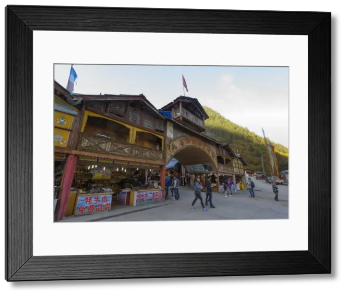 Framed Print : Tibetan Village, Jiuzhaigou (Nine Village Valley), Sichuan province, China, Asia Framed Print : Tibetan Village, Jiuzhaigou (Nine Village Valley), Sichuan province, China, Asia