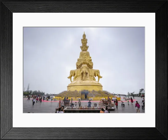 Framed Print : Massive statue of Samantabhadra at the summit of Mount Emei (Emei Shan), UNESCO World Heritage Site Framed Print : Massive statue of Samantabhadra at the summit of Mount Emei (Emei Shan), UNESCO World Heritage Site