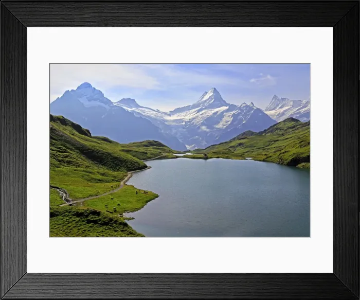 Framed Print : Lake Bachalpsee at First and Bernese Alps, Grindelwald, Bernese Oberland, Switzerland Framed Print : Lake Bachalpsee at First and Bernese Alps, Grindelwald, Bernese Oberland, Switzerland