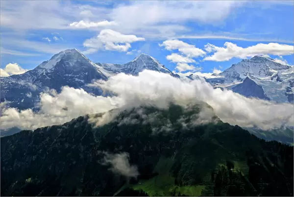 Eiger, Monch and Jungfrau, seen from Schynige Platte, Bernese Oberland, Canton of Bern