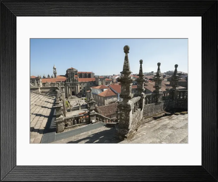 Framed Print : View from the roof of the Cathedral of Santiago de Compostela, UNESCO World Heritage Site Framed Print : View from the roof of the Cathedral of Santiago de Compostela, UNESCO World Heritage Site