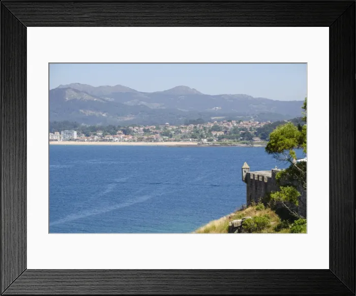 Framed Print : View from the Parador de Baiona, Baiona, Pontevedra, Galicia, Spain, Europe