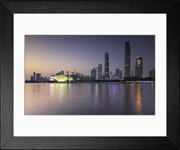 Framed Print : Skyline of Tianhe at dusk, Guangzhou, Guangdong, China, Asia Framed Print : Skyline of Tianhe at dusk, Guangzhou, Guangdong, China, Asia