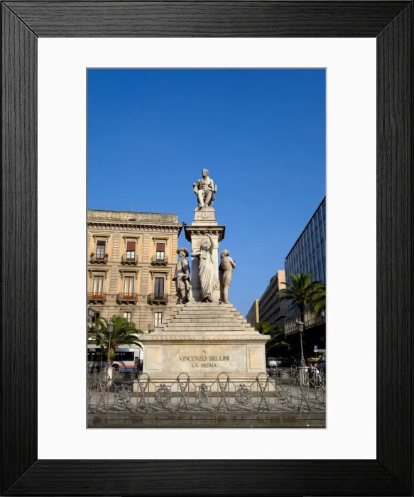 Framed Print : Vincenzo Bellini monument, Piazza Stesicoro, Catania, Sicily, Italy, Europe Framed Print : Vincenzo Bellini monument, Piazza Stesicoro, Catania, Sicily, Italy, Europe