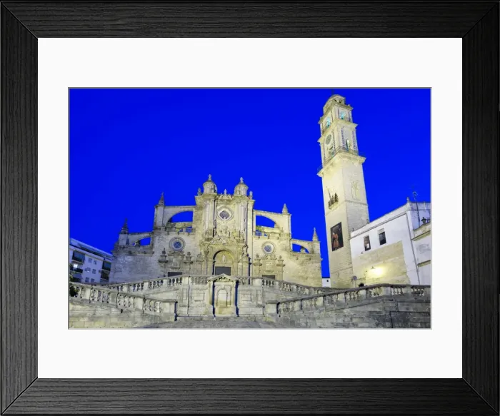 Framed Print : Jerez de la Frontera Cathedral at night, Jerez de la Frontera, Cadiz province, Andalucia Framed Print : Jerez de la Frontera Cathedral at night, Jerez de la Frontera, Cadiz province, Andalucia