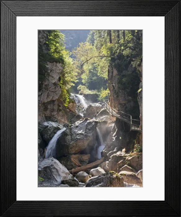 Framed Print : Waterfall in Poellat Gorge, Schwangau, Allgau, Schwaben, Bavaria, Germany, Europe Framed Print : Waterfall in Poellat Gorge, Schwangau, Allgau, Schwaben, Bavaria, Germany, Europe