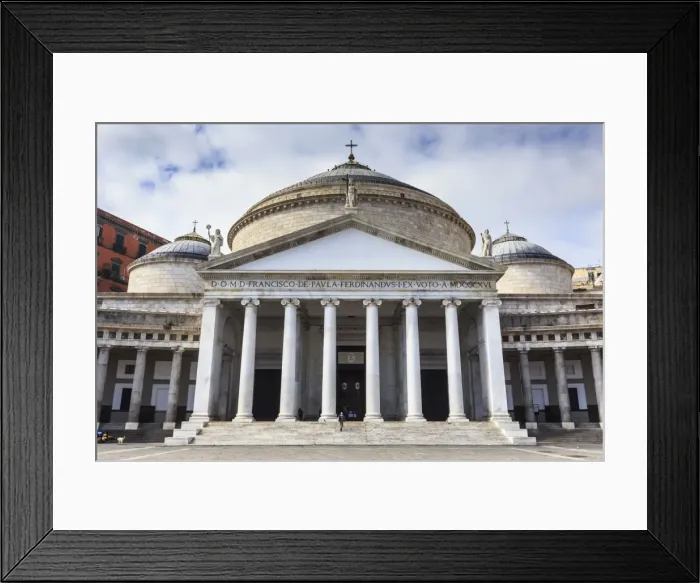 Framed Print : Basilica di San Francesco di Paola, in the cobbled square of Piazza del Plebiscito Framed Print : Basilica di San Francesco di Paola, in the cobbled square of Piazza del Plebiscito