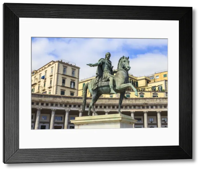 Framed Print : Equestrian statue of Charles III by Canova, Piazza del Plebiscito, City of Naples Framed Print : Equestrian statue of Charles III by Canova, Piazza del Plebiscito, City of Naples