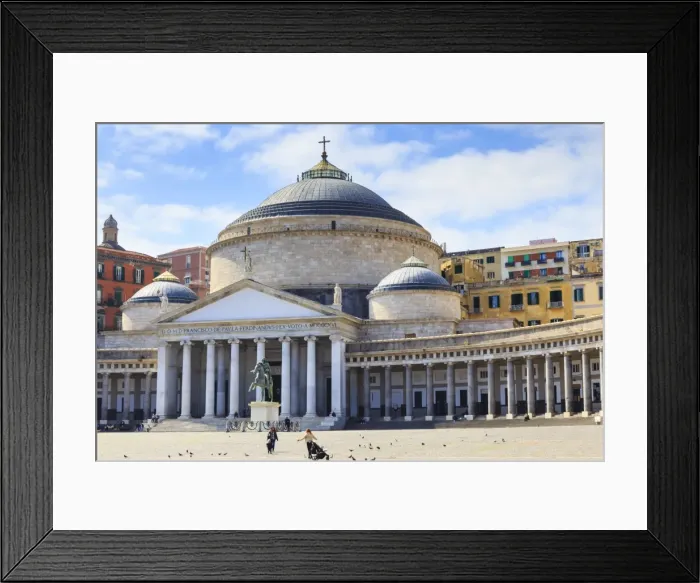 Framed Print : Pigeons and people in the Piazza del Plebiscito with the Basilica di San Francesco di Paola Framed Print : Pigeons and people in the Piazza del Plebiscito with the Basilica di San Francesco di Paola