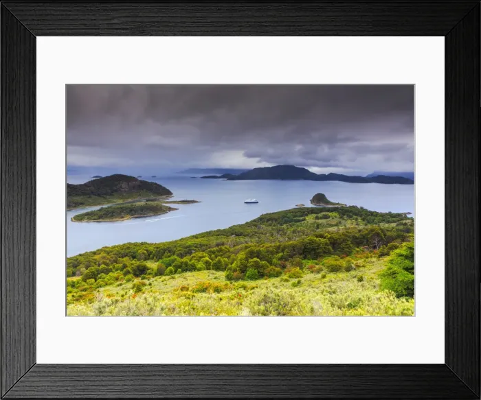 Framed Print : View of Wulaia Bay, Isla Navarino, Murray Channel, Patagonia, Chile, South America Framed Print : View of Wulaia Bay, Isla Navarino, Murray Channel, Patagonia, Chile, South America