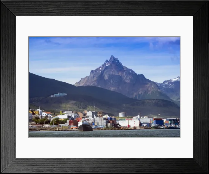 Framed Print : Ushuaia city and port on Tierra del Fuego island, Argentina, South America Framed Print : Ushuaia city and port on Tierra del Fuego island, Argentina, South America