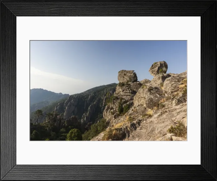 Framed Print : The shaped rocks in the Natural Park of the L Ospedale massif, Piscia Di Gallo, Zonza Framed Print : The shaped rocks in the Natural Park of the L Ospedale massif, Piscia Di Gallo, Zonza