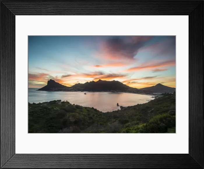 Framed Print : Hout Bay after sunset, Cape of Good Hope, South Africa, Africa Framed Print : Hout Bay after sunset, Cape of Good Hope, South Africa, Africa