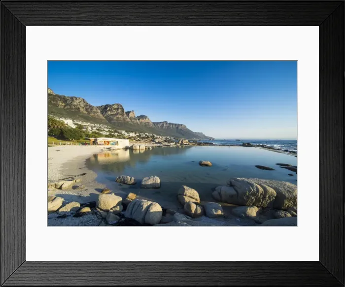 Framed Print : Camps Bay with Table Mountain in the background, suburb of Cape Town, South Africa Framed Print : Camps Bay with Table Mountain in the background, suburb of Cape Town, South Africa