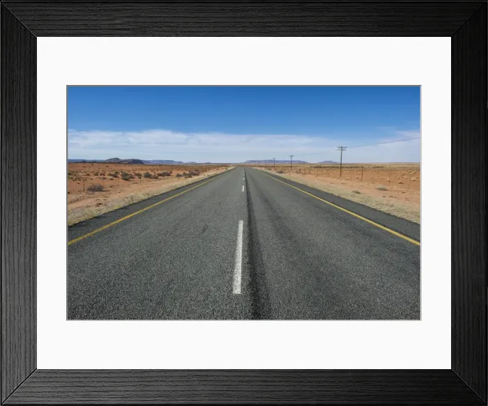 Framed Print : Road Number 7 leading to Namibia, South Africa, Africa Framed Print : Road Number 7 leading to Namibia, South Africa, Africa