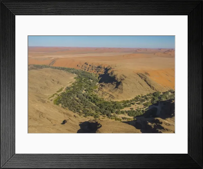 Framed Print : Aerial of a green canyon on the edge of the Namib desert, Namibia, Africa Framed Print : Aerial of a green canyon on the edge of the Namib desert, Namibia, Africa