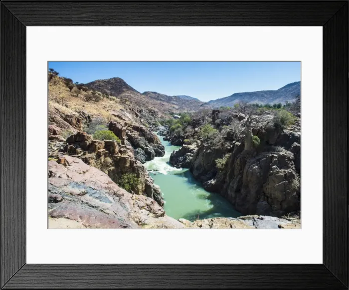 Framed Print : Epupa Falls on the Kunene River on the border between Angola and Namibia, Namibia, Africa Framed Print : Epupa Falls on the Kunene River on the border between Angola and Namibia, Namibia, Africa