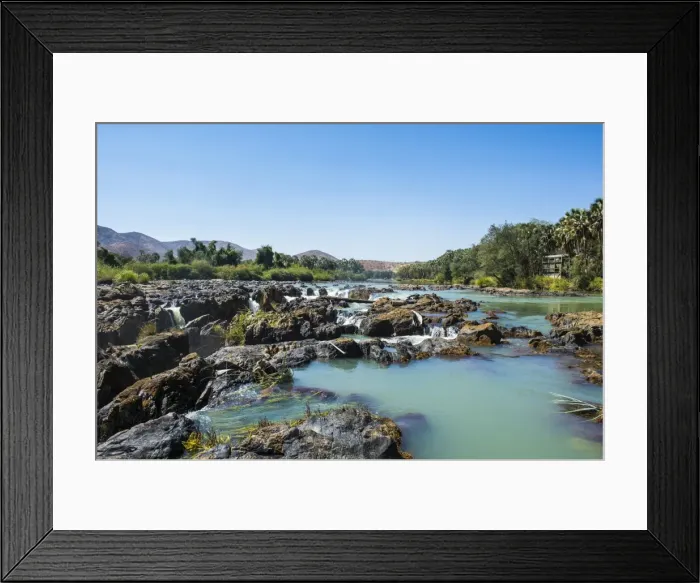 Framed Print : Epupa Falls on the Kunene River on the border between Angola and Namibia, Namibia, Africa Framed Print : Epupa Falls on the Kunene River on the border between Angola and Namibia, Namibia, Africa