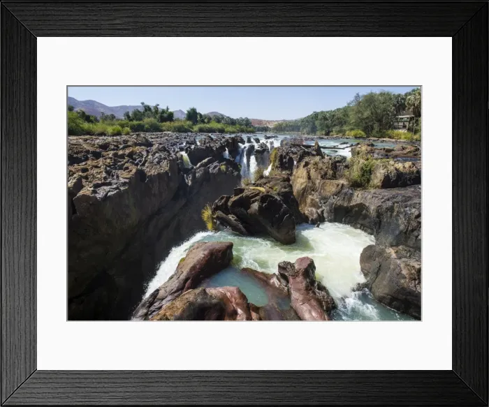 Framed Print : Epupa Falls on the Kunene River on the border between Angola and Namibia, Namibia, Africa Framed Print : Epupa Falls on the Kunene River on the border between Angola and Namibia, Namibia, Africa