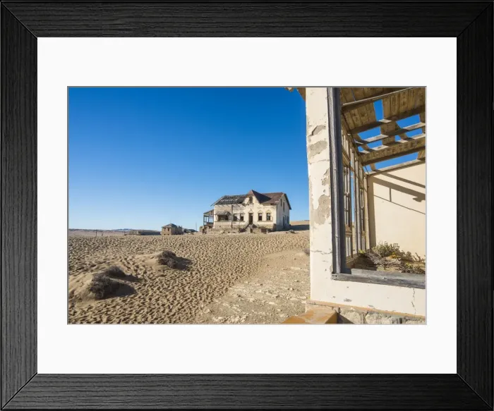 Framed Print : Colonial house, old diamond ghost town, Kolmanskop (Colemans Hill), near Luderitz Framed Print : Colonial house, old diamond ghost town, Kolmanskop (Colemans Hill), near Luderitz
