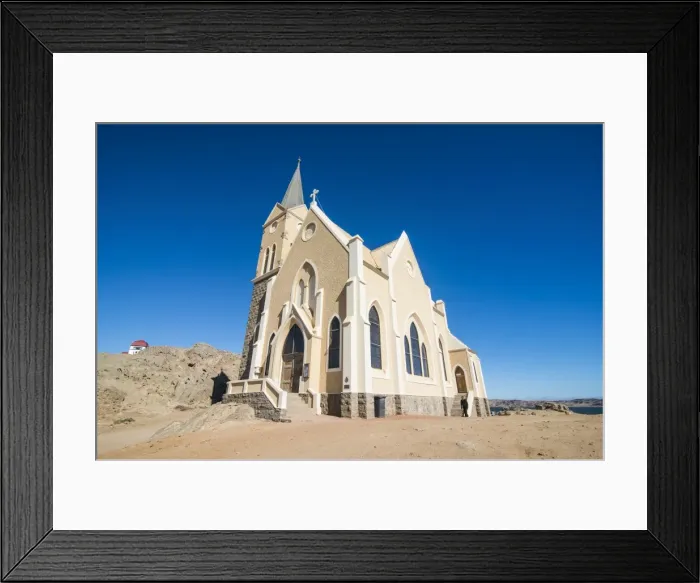 Framed Print : Famous Felsenkirche, a colonial church, Luderitz, Namibia, Africa Framed Print : Famous Felsenkirche, a colonial church, Luderitz, Namibia, Africa