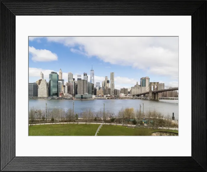 Framed Print : Manhattan skyline and Brooklyn Bridge, New York City, United States of America, North Framed Print : Manhattan skyline and Brooklyn Bridge, New York City, United States of America, North