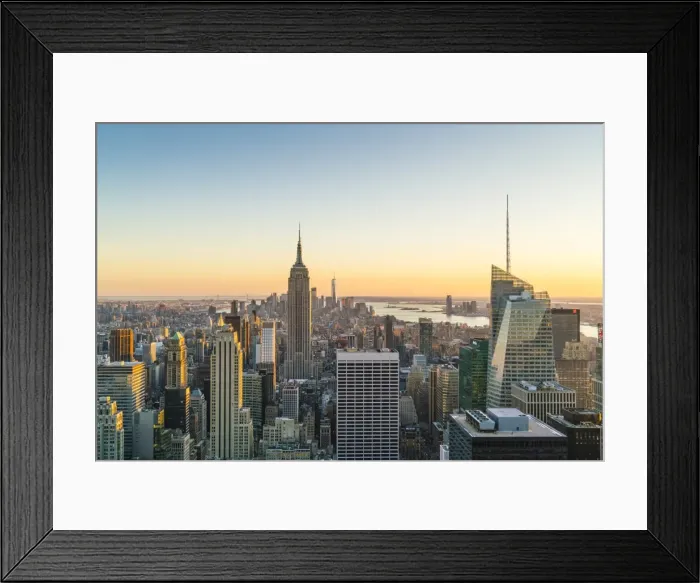 Framed Print : Manhattan skyline and Empire State Building, sunset, New York City, United States of America Framed Print : Manhattan skyline and Empire State Building, sunset, New York City, United States of America