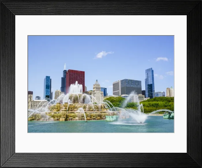 Framed Print : Buckingham Fountain, Grant Park, Chicago, Illinois, United States of America, North Framed Print : Buckingham Fountain, Grant Park, Chicago, Illinois, United States of America, North