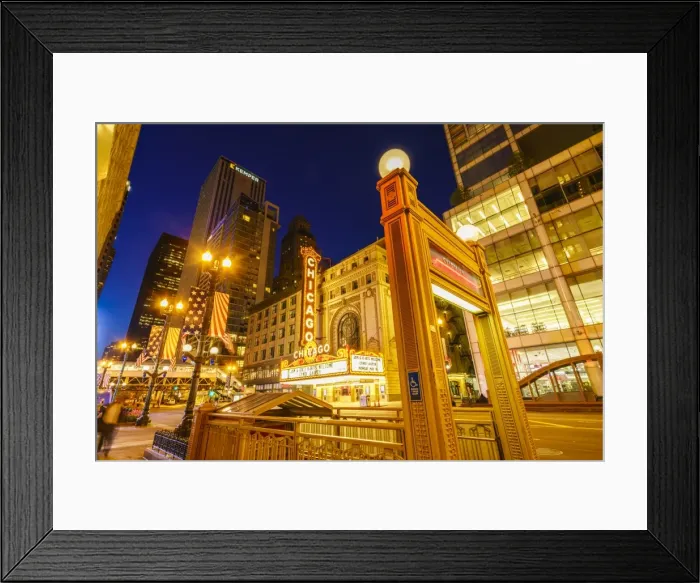Framed Print : Chicago Theatre, North State Street, Chicago, Illinois, United States of America Framed Print : Chicago Theatre, North State Street, Chicago, Illinois, United States of America