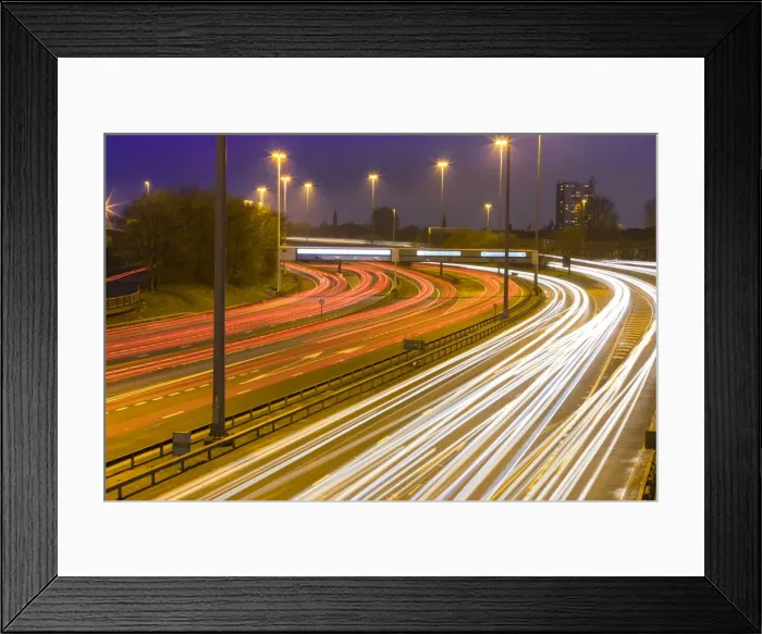 Framed Print : M8 Motorway trail lights, Glasgow, Scotland, United Kingdom, Europe Framed Print : M8 Motorway trail lights, Glasgow, Scotland, United Kingdom, Europe