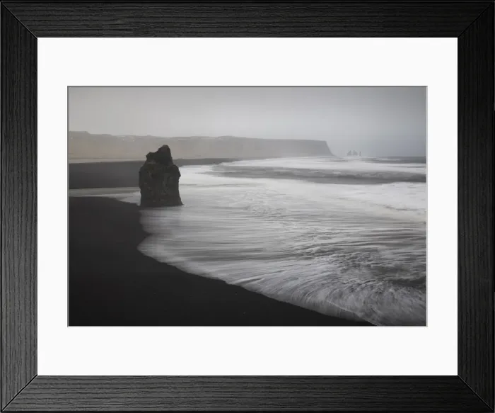 Framed Print : Reynisdrangar basalt rock columns and black sand beach in Vik, Iceland, Polar Regions Framed Print : Reynisdrangar basalt rock columns and black sand beach in Vik, Iceland, Polar Regions