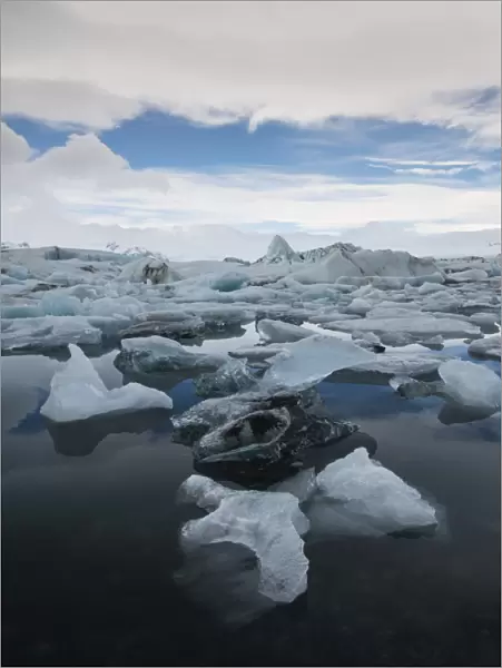 Icebergs floating in Jokulsarlon Glacier Lagoon, Iceland, Polar Regions