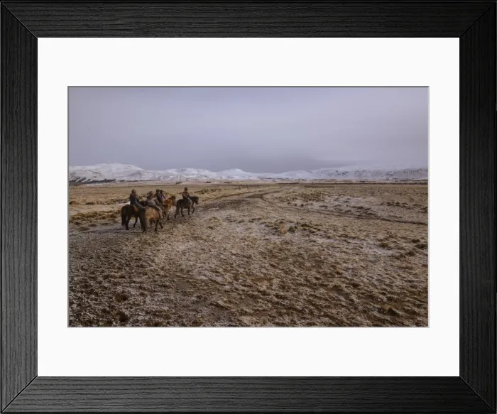 Framed Print : Icelandic horseback riders, Hveragerdi, Iceland, Polar Regions