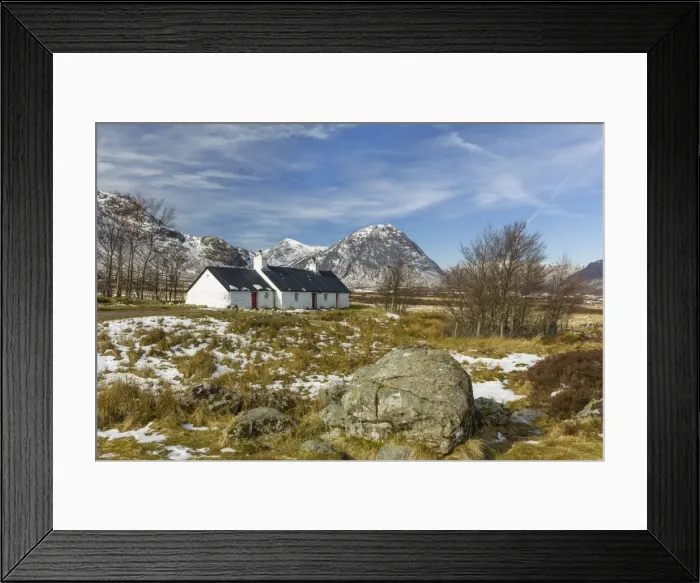 Framed Print : Black Rock Cottage and Buachaille Etive Mor, Glen Coe, Argyll and Bute, Scotland Framed Print : Black Rock Cottage and Buachaille Etive Mor, Glen Coe, Argyll and Bute, Scotland