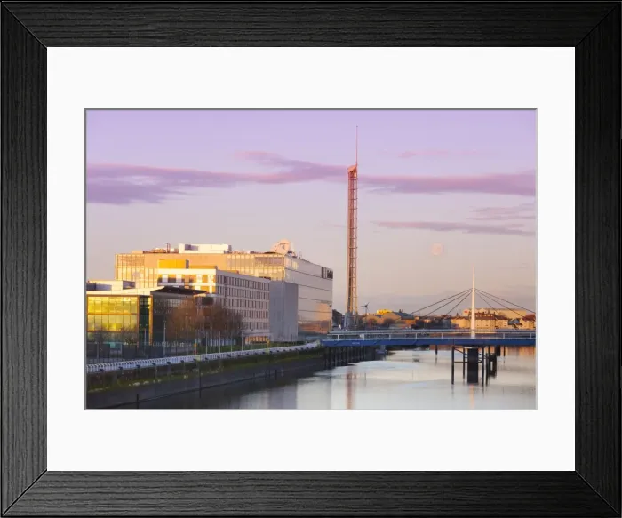 Framed Print : Glasgow Tower and buildings in South bank of River Clyde, Glasgow, Scotland, United Kingdom Framed Print : Glasgow Tower and buildings in South bank of River Clyde, Glasgow, Scotland, United Kingdom