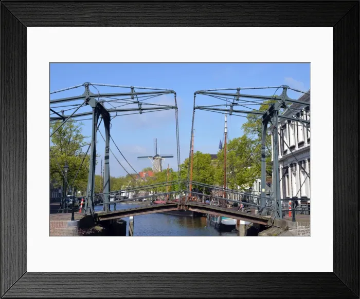 Framed Print : Canals and windmills at Schiedam, Netherlands, Europe Framed Print : Canals and windmills at Schiedam, Netherlands, Europe